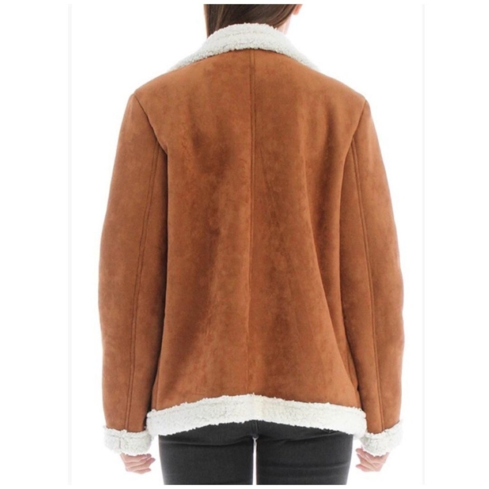 LAST ONE❗SKIES ARE BLUE Chic Faux Saude Sherpa Lined Jacket - Picture 7 of 8